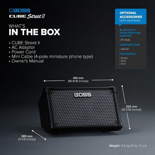 BOSS CUBE Street II | Portable Battery-Powered Stereo Amplifier Sound | Ideal for Street Performers