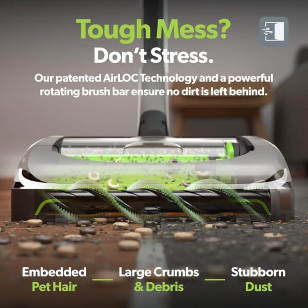 Gtech AirRAM MK2 | Lightweight Cordless Vacuum Cleaner for Carpets, Hard Floor, Pet Hair | 22V Li-ion Battery 40 Mins Runtime