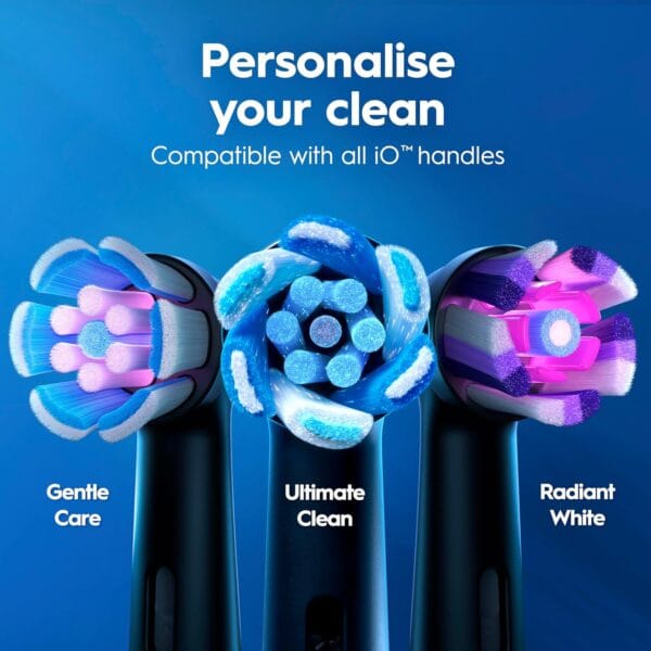 Oral-B iO2 Duo Electric Toothbrushes, 2 Handles, Night Black and Calm Pink