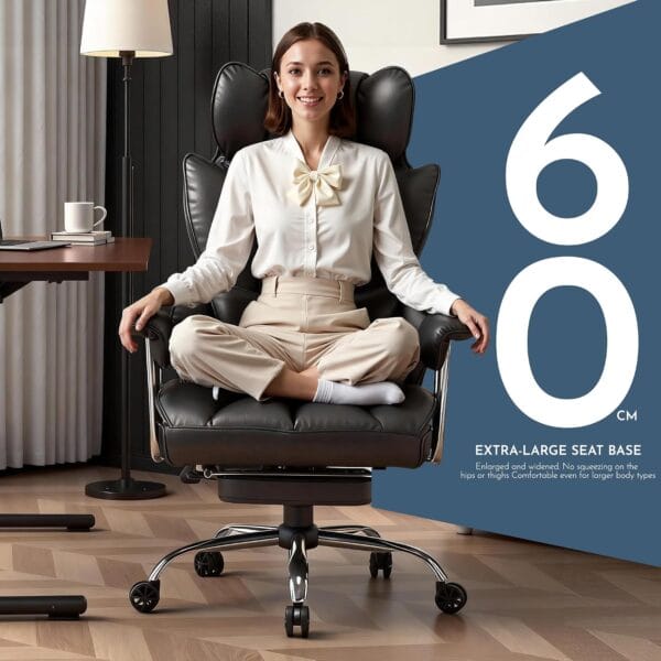Efomao Desk Office Chair, Big and Tall PU Leather Ergonomic Office Chair