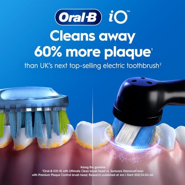 Oral-B iO2 Duo Electric Toothbrushes, 2 Handles, Night Black and Calm Pink