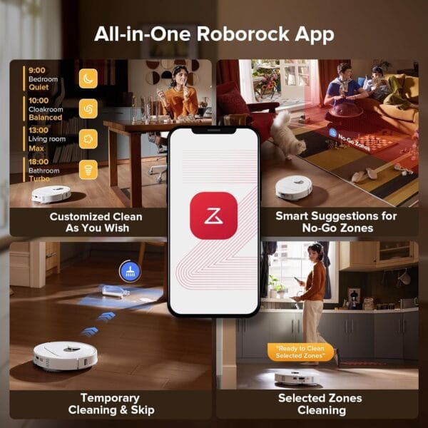 roborock Qrevo Series Robot Vacuum Cleaner with Mop, 10,000Pa Suction