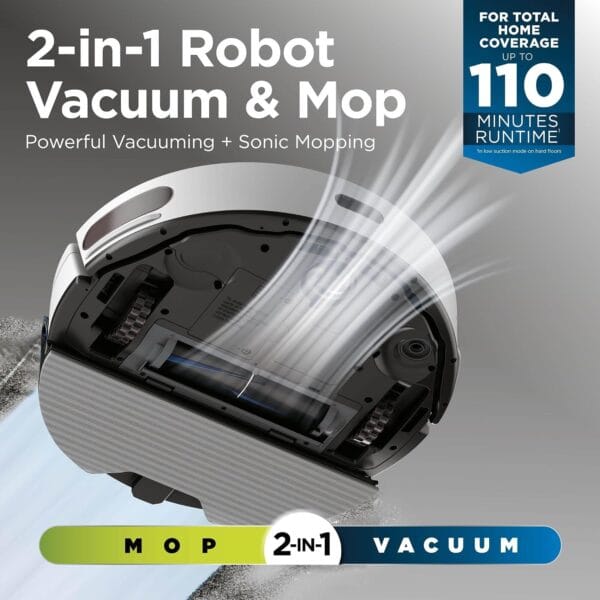 Shark Matrix Plus 2-in-1 Robot Vacuum and Mop with Selfcharging Base, White