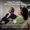 Sennheiser RS 120-W On-Ear Wireless Headphones for Crystal-clear TV Listening with 3 Sound Modes, Lightweight Design, Easy Volume Control, 60 m Range and Convenient Transmitter/Charger Combo - Black