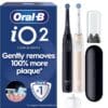 Oral-B iO2 Duo Electric Toothbrushes, 2 Handles, Night Black and Calm Pink