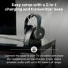 Sennheiser RS 120-W On-Ear Wireless Headphones for Crystal-clear TV Listening with 3 Sound Modes, Lightweight Design, Easy Volume Control, 60 m Range and Convenient Transmitter/Charger Combo - Black