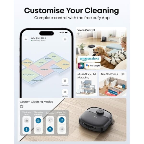 9 eufy Robot Vacuum C10,Self Emptying,8 Weeks Hands Free,Powerful Suction