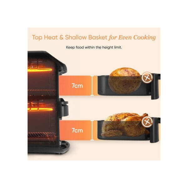 Cosori Double Stack Air Fryer 8.6L, Less 39% Counter Space, Ceramic Coating