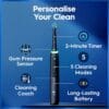 Oral-B iO5 Electric Toothbrush, Matt Black, with Travel Case and Toothpaste