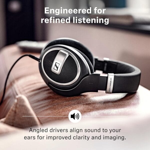 Sennheiser HD 599 SE Open-Back, Wired Over Ear Headphones, Premium Design, Natural Balanced Audio, Comfortable Fit for Music, Gaming, School, Work, Black