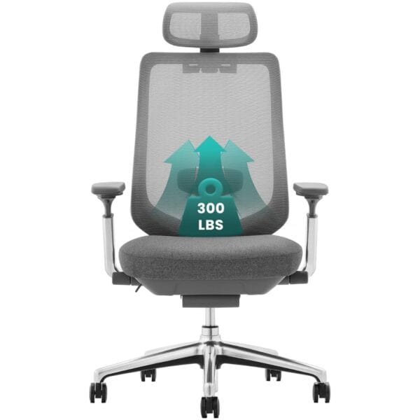 COLAMY Ergonomic Mesh Office Chair, High Back Computer Executive Desk Chair with Adjustable Headrest and 4D Arms