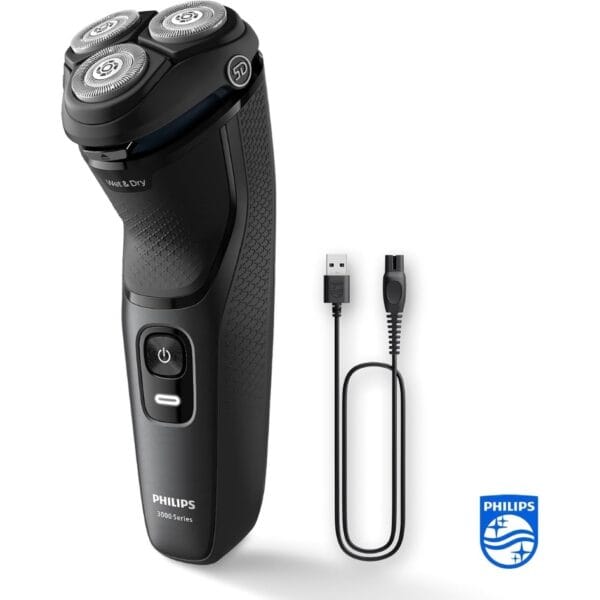 Philips Electric Shaver 3000 Series - Wet & Dry Electric Shaver for Men with SkinProtect Technology in Dark Moon