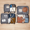 Amazon Basics Suitcase Set (Small + Medium + Large) - Hard Shell Luggage with Spinner Wheels - Navy Blue