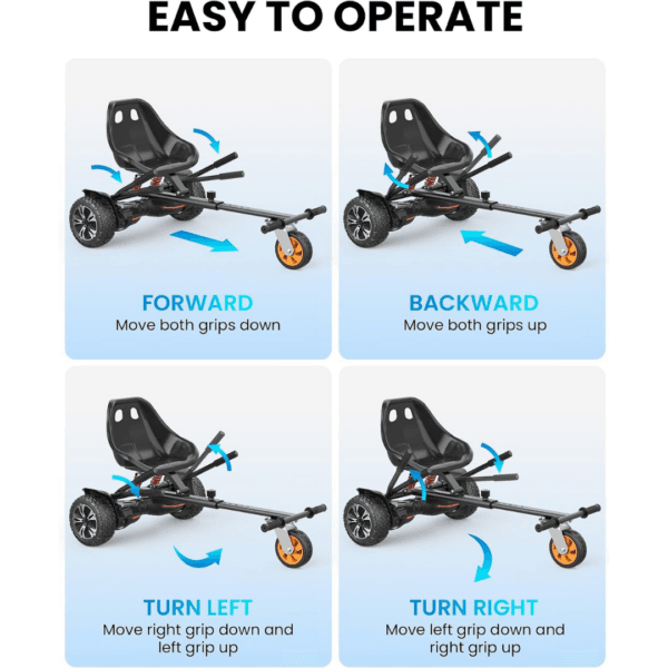 1 Gyroor K2 Go Kart Attachment for Kids & Adults