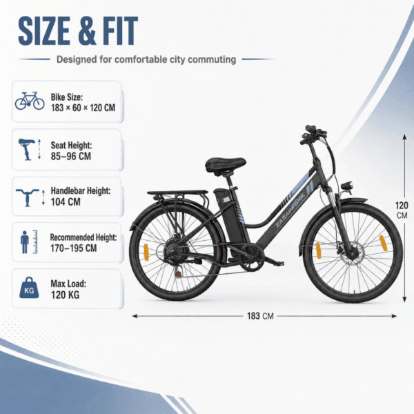 E Bikes for Men Adults, 250W Electric Bike with 39nm Torque