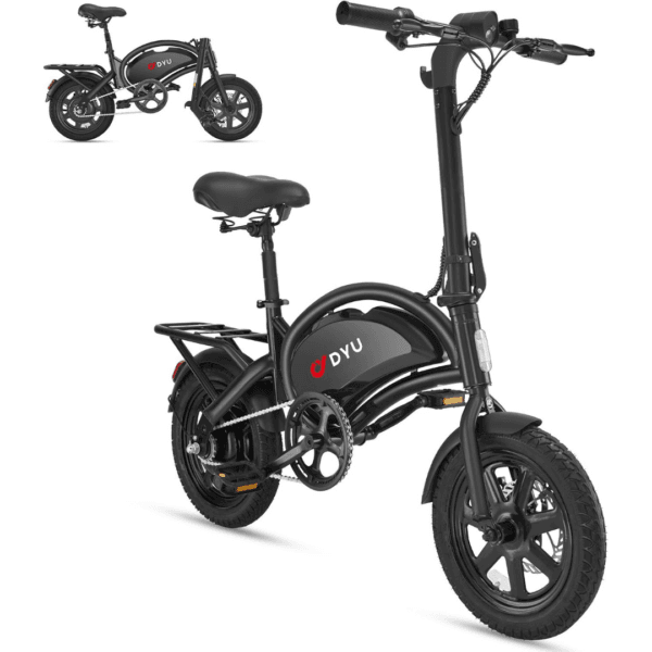 1 DYU D3FMINI Electric Bike 14 Inch Lightweight Folding E Bike for Adults