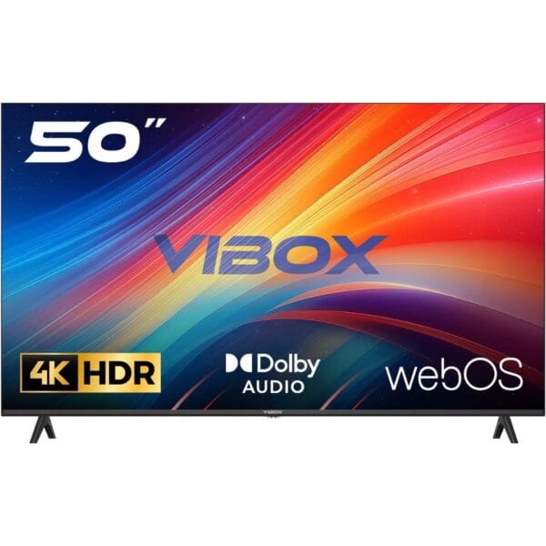 Vibox 50" 4K LED Smart TV | WebOS | 3x HDMI, 2x USB | Wall Mount Compatible | Gesture Remote with Streaming Controls