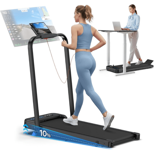 1 Cardirun Walking Pad with Incline, 6 in 1 Folding Treadmills, 4 Controls