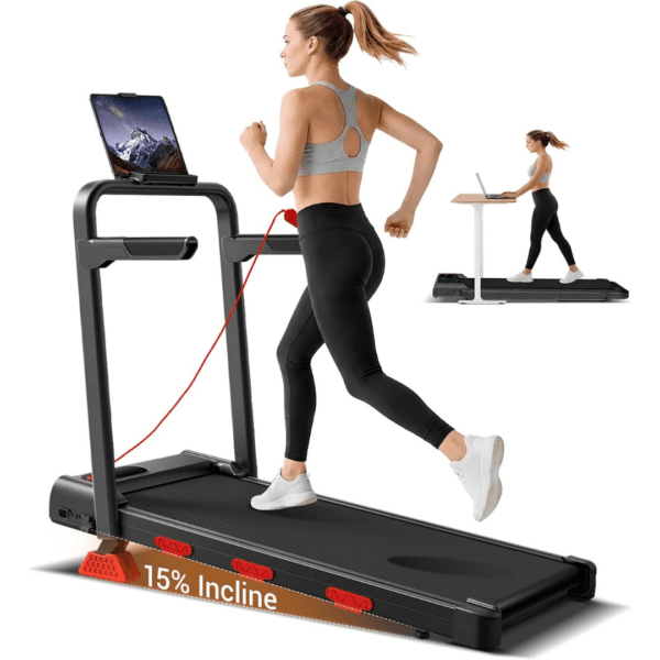 15% Incline Walking Pad with 3.0HP Under Desk Treadmill,159KG, 95x40cm Belt