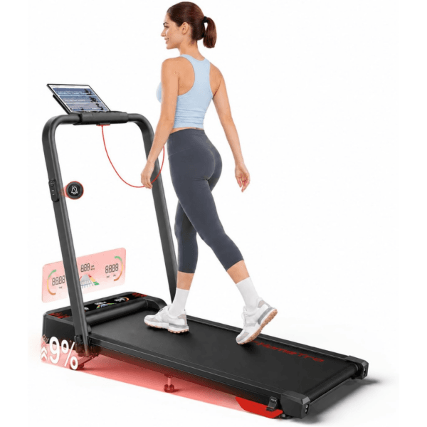 1 HomeTro 4 in 1 Walking Pad with Incline 9%, Alloy Treadmills for Home Foldable