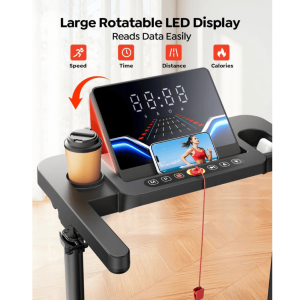 1 Toputure 6 in 1 Folding Treadmill with Retractable Handrail