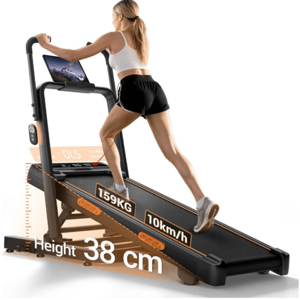 1 40%/16% Maunual Incline Walking Pad, 10KM/H Treadmill for Home, Max.159KG