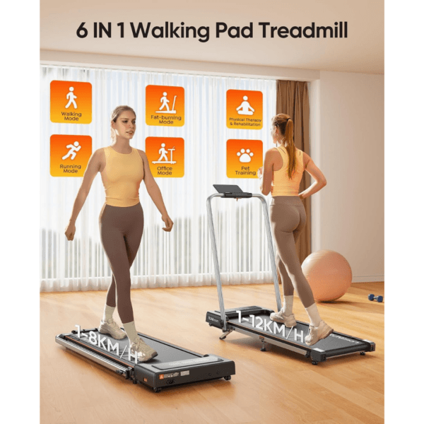6 in 1 Folding Walking Pad Treadmill