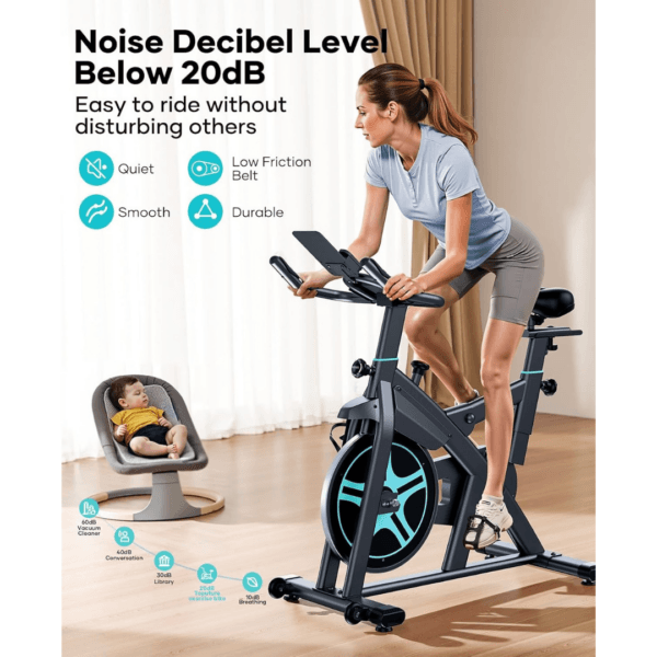 【2026 Upd】Toputure Exercise Bike with APP, Hand Pulse, Shock Absorption