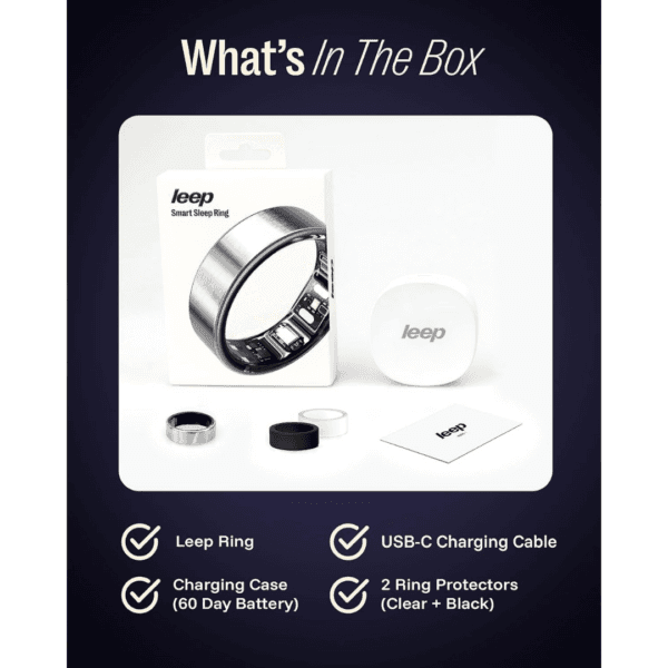 LEEP Smart Ring No Subscription Sleep Fitness Tracker Heart Rate Monitor