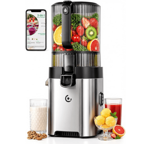 1 AMZCHEF Cold Press Juicer Machines, 165MM Large Feed Chute