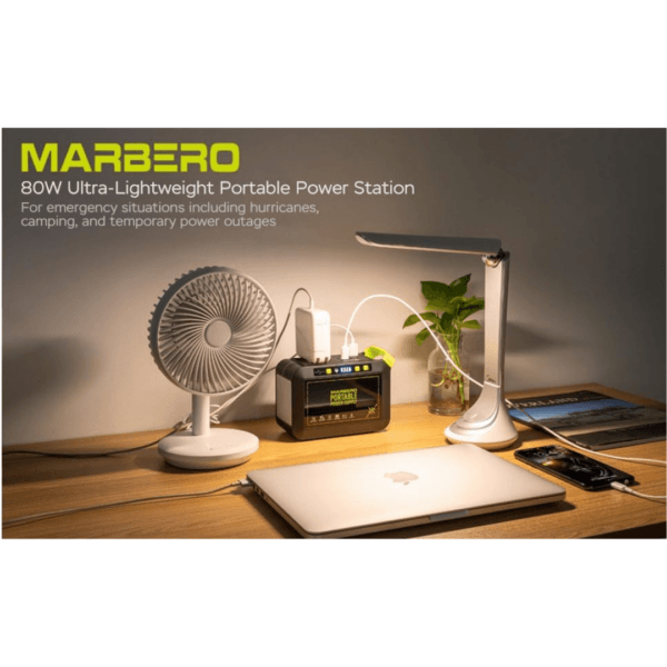 MARBERO Portable Power Station 24,000mAh/ 88.8Wh, 120W Peak Solar Generator