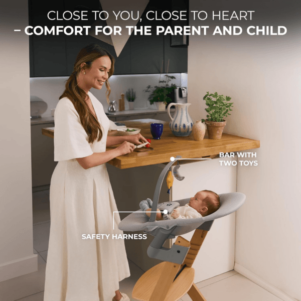 Kinderkraft ENOCK Wooden Highchair + Baby Bouncer CALMEE