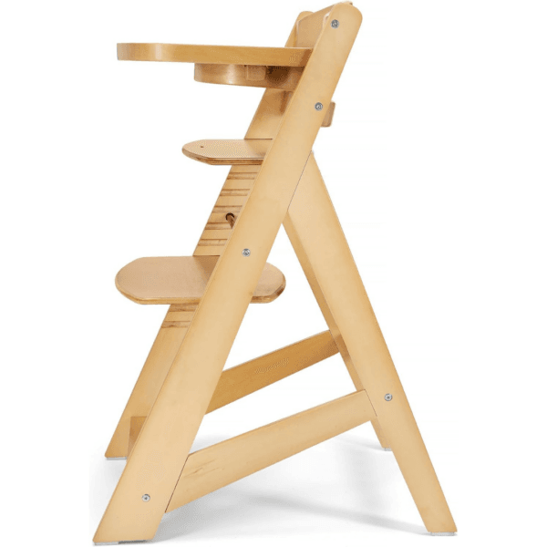 Moby-System Wooden High Chair, Adjustable Seat & Footrest, Natural Wood