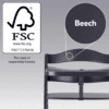 hauck Grow-Along Wooden Highchair with Tray and Wheels, Beta+ Dark Grey
