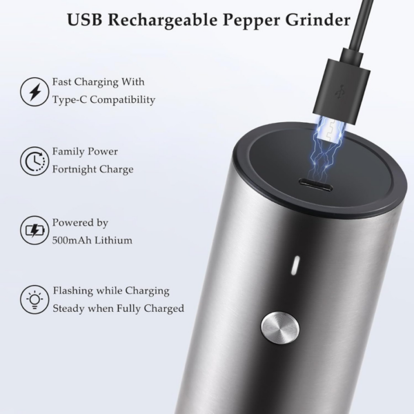 Cuisinart Rechargeable Electric Salt & Pepper Mill Set in Brushed Stainless Steel SP-4 | Newest Model