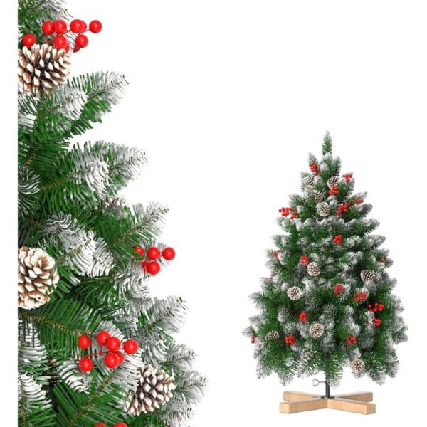 1 5 ft/150cm PVC Snow Flocked Artificial Christmas Tree Green Flocked