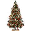 7.5ft/225cm PVC Snow Flocked Artificial Christmas Tree with Light