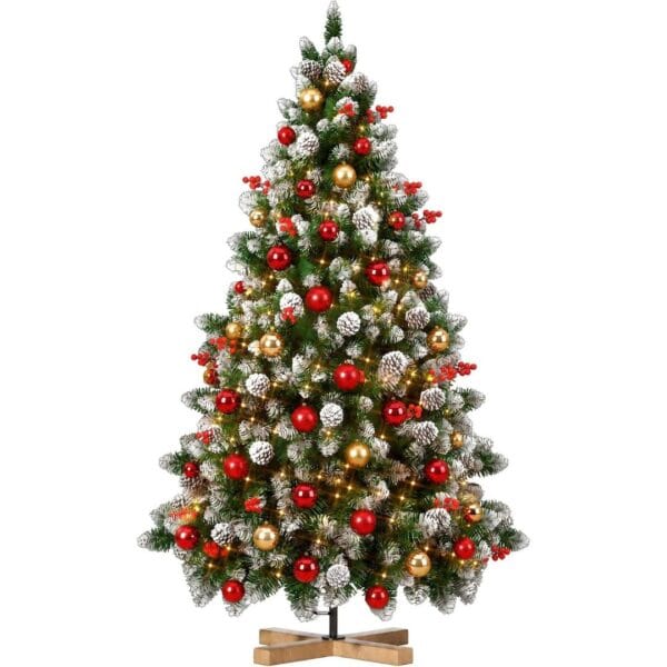 1 7.5ft/225cm PVC Snow Flocked Artificial Christmas Tree with Light