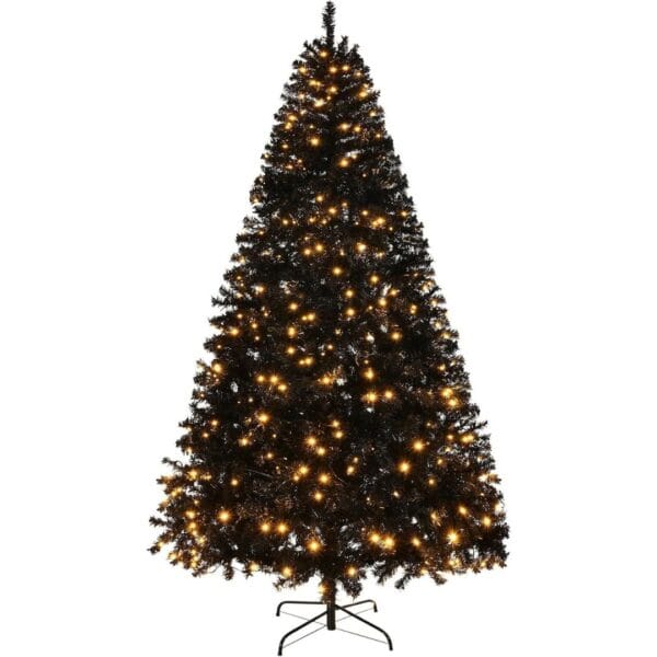 1 6ft Black Artificial Christmas Tree with DIY 100 Warm Lights