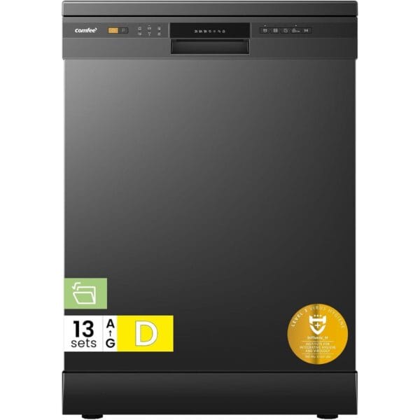 COMFEE' Dishwasher Freestanding, 13 Place Settings, 60cm, Black [Energy Class D]