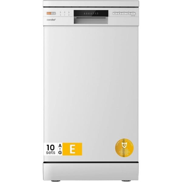COMFEE' Slimline Dishwasher, 45cm, 10 Place Settings, White [Energy Class E]