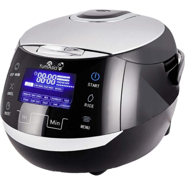 Yum Asia Sakura Rice Cooker - Black and Silver - 8 Cups