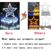 Kwaiffeo Christmas Decorations Outside, 12.6FT 350 LED 8 Modes Star Christmas Lights Outdoor