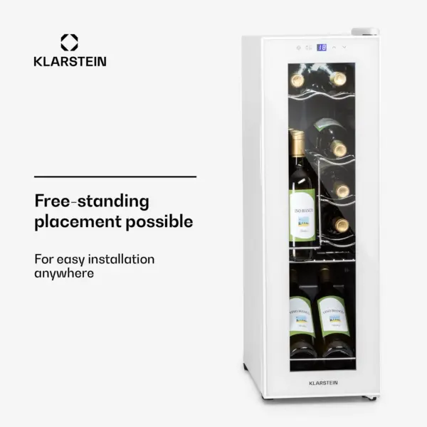 KLARSTEIN Shiraz Wine Cooler White – 12 Bottles