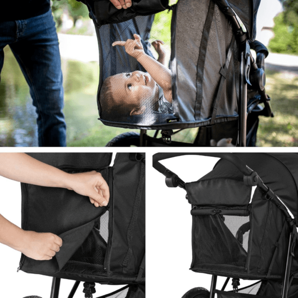 hauck Runner 2, Black - Robust All Terrain Pushchair with Raincover
