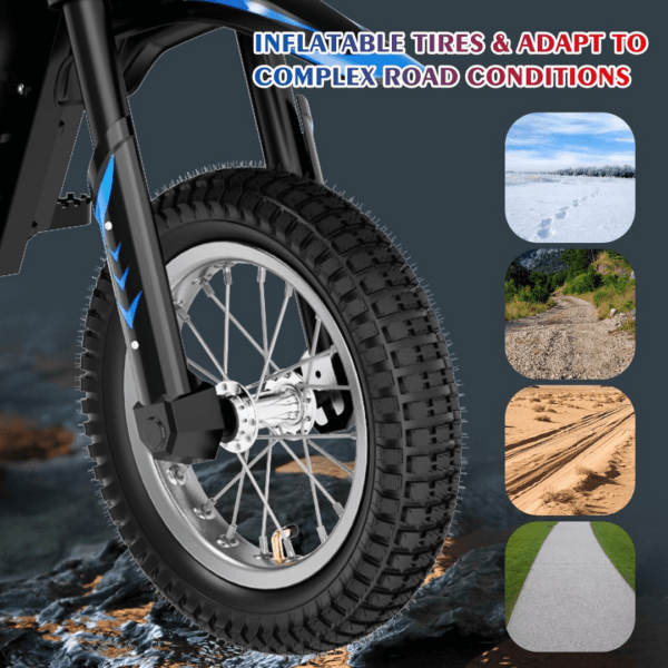 2 EVERCROSS EV12M Kids Electric Dirt Bike, 300W, 12in Pneumatic Tyres