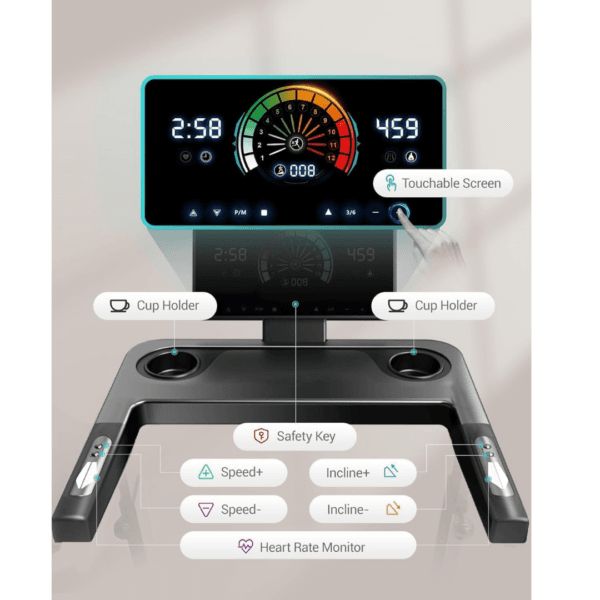 Foldable Walking Pad with 20% Incline, 3.5HP Motor Treadmill For Home