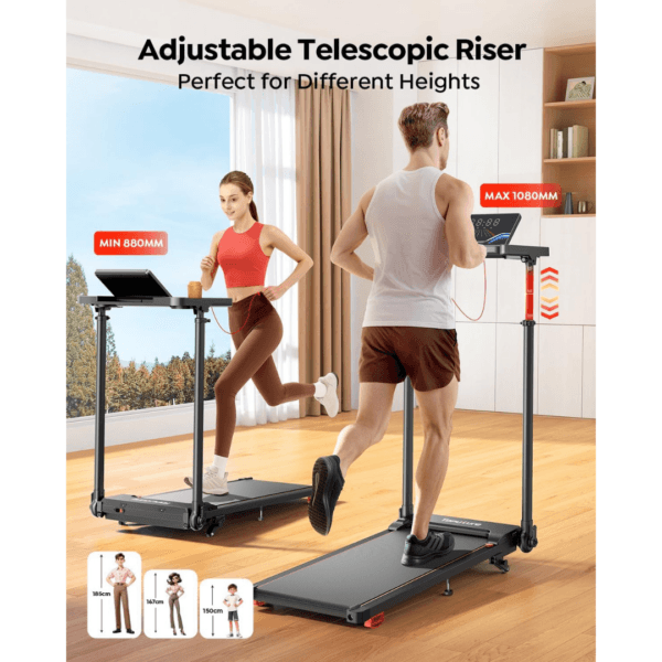 2 Toputure 6 in 1 Folding Treadmill with Retractable Handrail