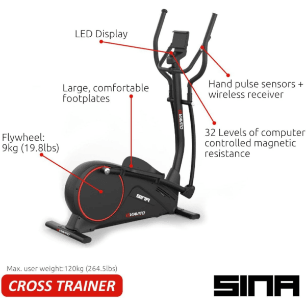 2 Viavito Sina Magnetic Elliptical Cross Trainer for Home Use Hyper
