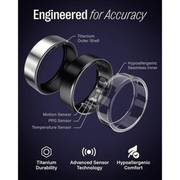 LEEP Smart Ring No Subscription Sleep Fitness Tracker Heart Rate Monitor